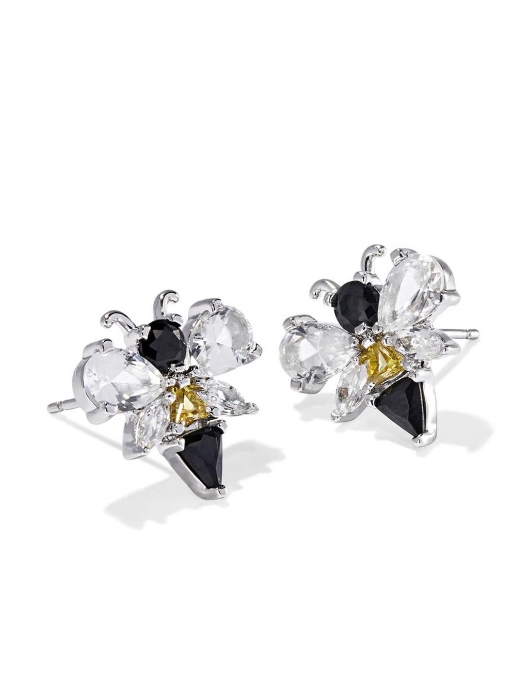 Kendra Scott Bee Silver Crystal Stud Earrings